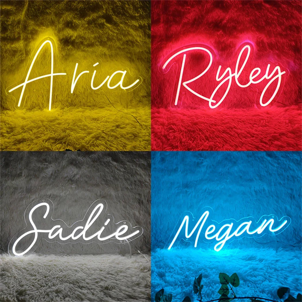 Custom LED Neon Sign Personalized Name Light for Kid Teens Bedroom Unique Gift with Customizable Designs for Trendy Wall Decor