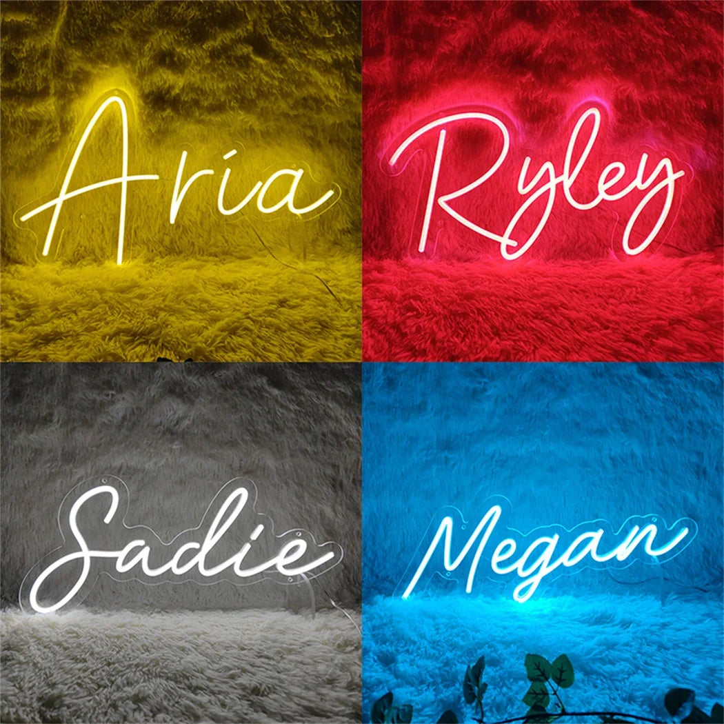 Custom LED Neon Sign Personalized Name Light for Kid Teens Bedroom Unique Gift with Customizable Designs for Trendy Wall Decor