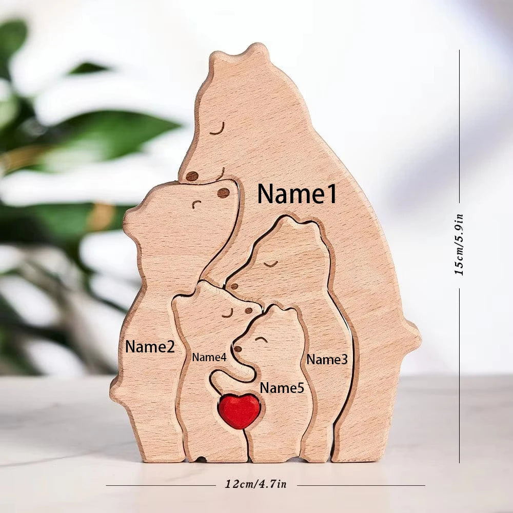 Wooden Bear Home Art Puzzle Personalized Custom Birthday Gift Art Puzzle Home Decor Christmas Thanksgiving Mom Home Warm Gift