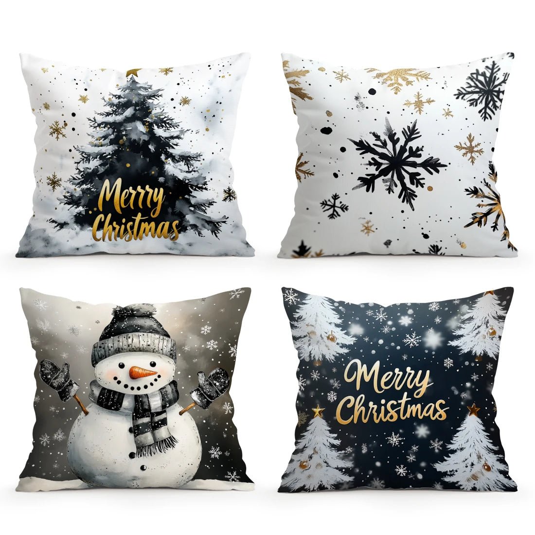 Christmas Snowflakes Cushions Pillowcase Polyester Cushion Cover Throw Pillow Sofa Decoration Pillowcover Home Decor