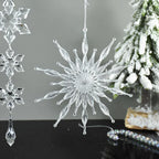 Christmas Crystal Ornaments Snowflake Christmas Tree Transparent Hanging Pendant Merry Christmas Party Decoration New Year 2024