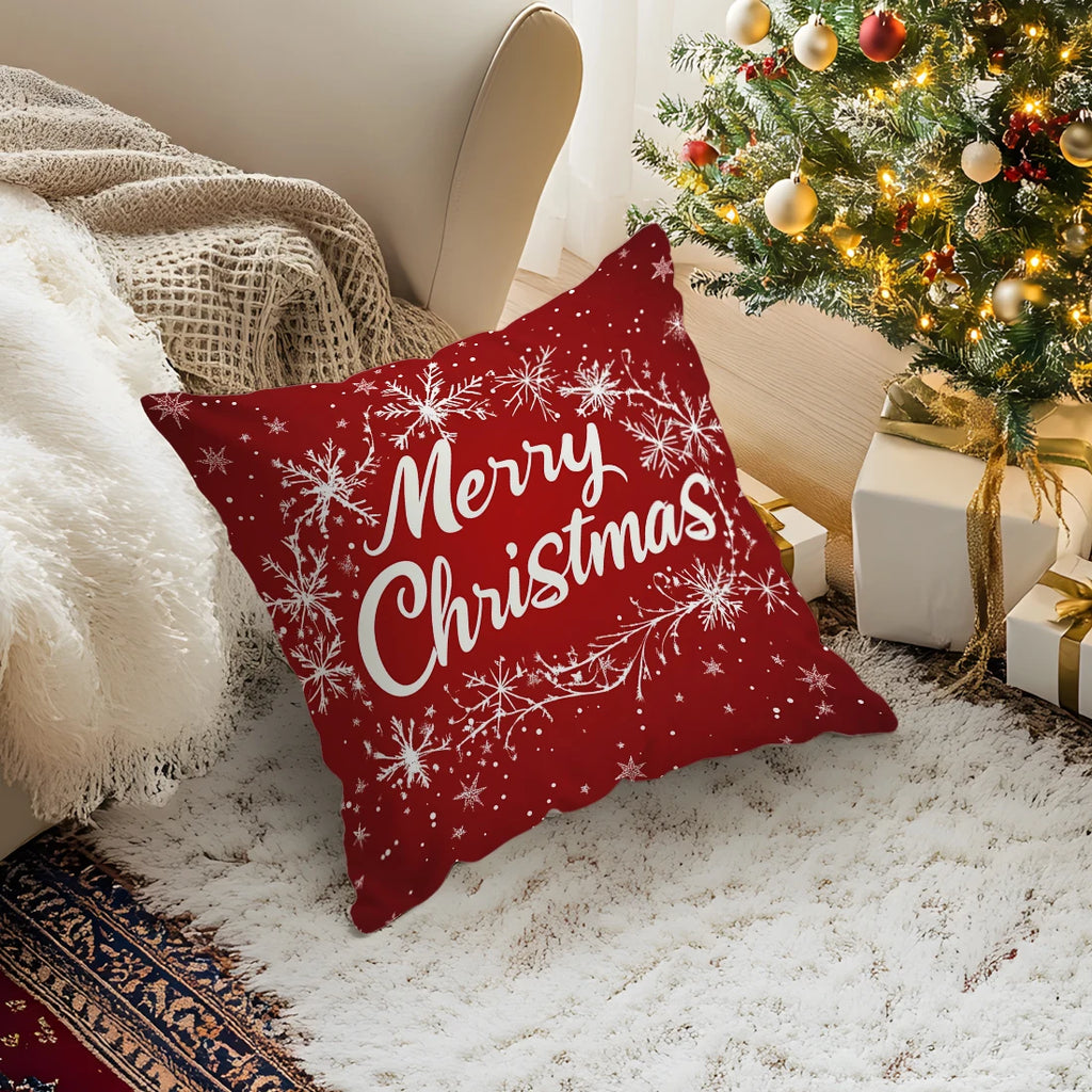 Christmas Snowflakes Cushions Pillowcase Polyester Cushion Cover Throw Pillow Sofa Decoration Pillowcover Home Decor