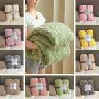Fluffy Coral Velvet Blanket Flannel Plush Comfortable Thickened and Warm Soft Sofa Throw Blanket for Air-Conditioned Room Luxury