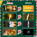 Christmas LED Candle String Light with Clips 8 Mode Remote Control Flameless Battery Operated Candle Light for Xmas Party Decor