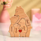 Wooden Bear Home Art Puzzle Personalized Custom Birthday Gift Art Puzzle Home Decor Christmas Thanksgiving Mom Home Warm Gift