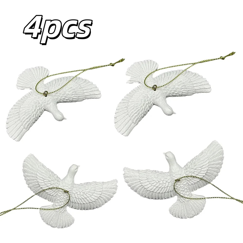 1/2pcs Peace Doves Resin Christmas Decorations Creative Home Festival Sculpture Outdoor Courtyard Friendship Dove Decoration