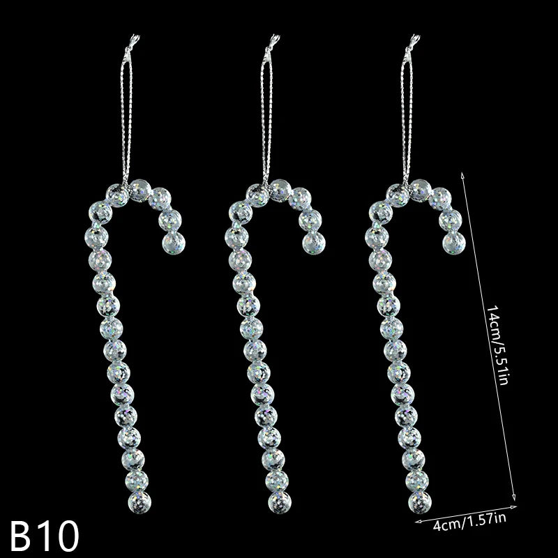 Christmas Crystal Ornaments Snowflake Christmas Tree Transparent Hanging Pendant Merry Christmas Party Decoration New Year 2024