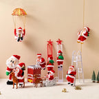 Electric Climbing Ladder Santa Claus Music Doll Christmas Ornament Decoration for Home Christmas Tree Hanging Decor NewYear Gift