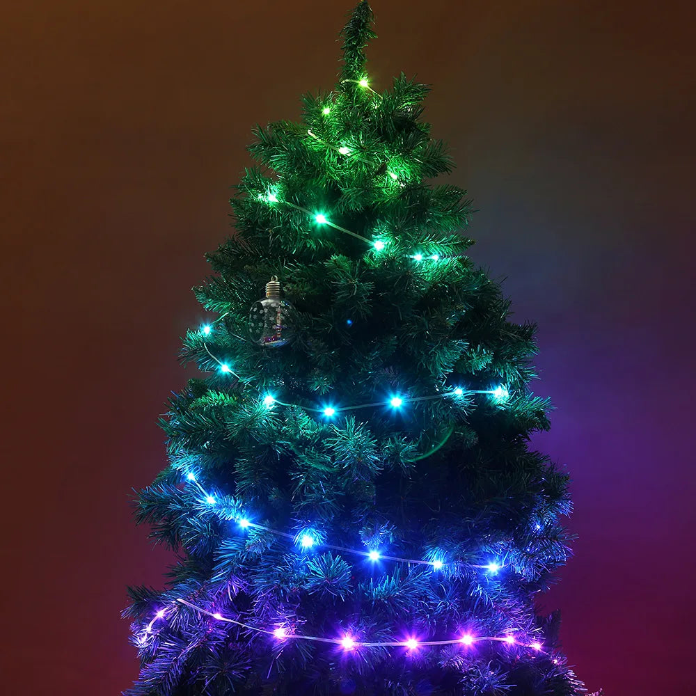 5M/10M/15M/20M RGBIC USB Sting Light Bluetooth APP DIY LED Fairy Lights Garland Decoration for Christmas Wedding Birthday Party