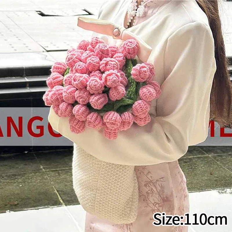 Rose Bouquet Blanket Crochet Sunflower Blanket Bouquet Handmade Blanket of Roses Sofa Blanket manta de rosas Manta De Ramo