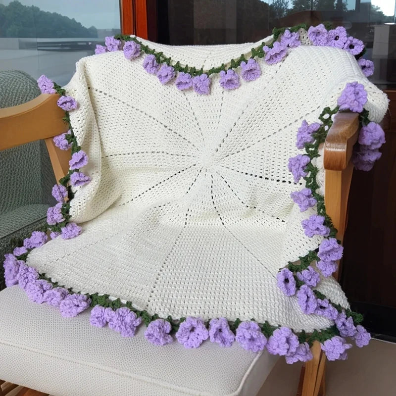 Rose Bouquet Blanket Crochet Sunflower Blanket Bouquet Handmade Blanket of Roses Sofa Blanket manta de rosas Manta De Ramo
