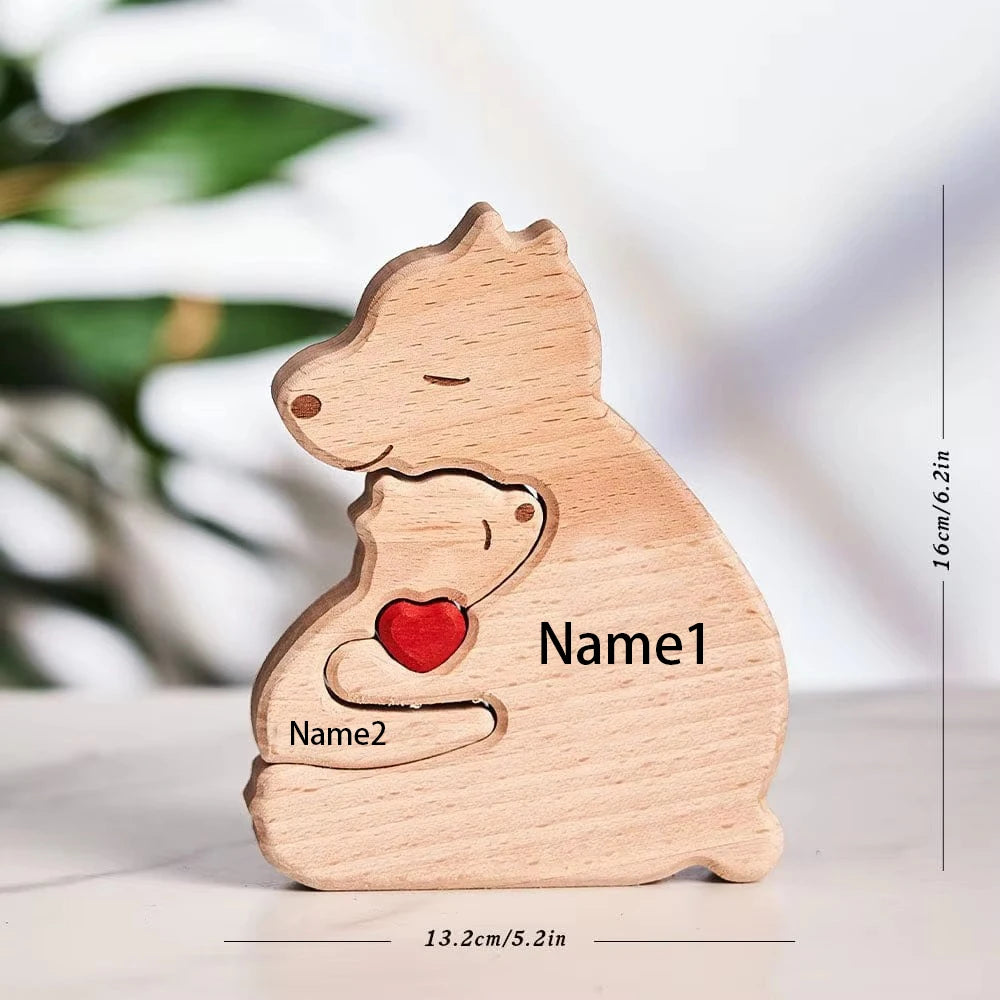 Wooden Bear Home Art Puzzle Personalized Custom Birthday Gift Art Puzzle Home Decor Christmas Thanksgiving Mom Home Warm Gift