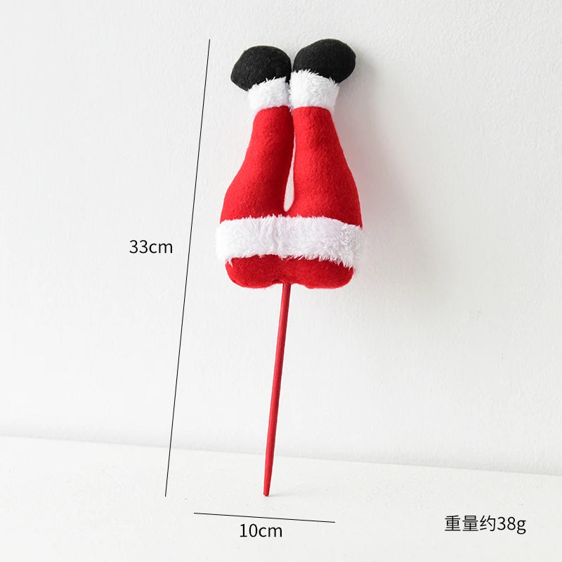 1 piece, Christmas elf figurine leg ornament, vase flower decoration, suitable for Christmas room and garden decoration.