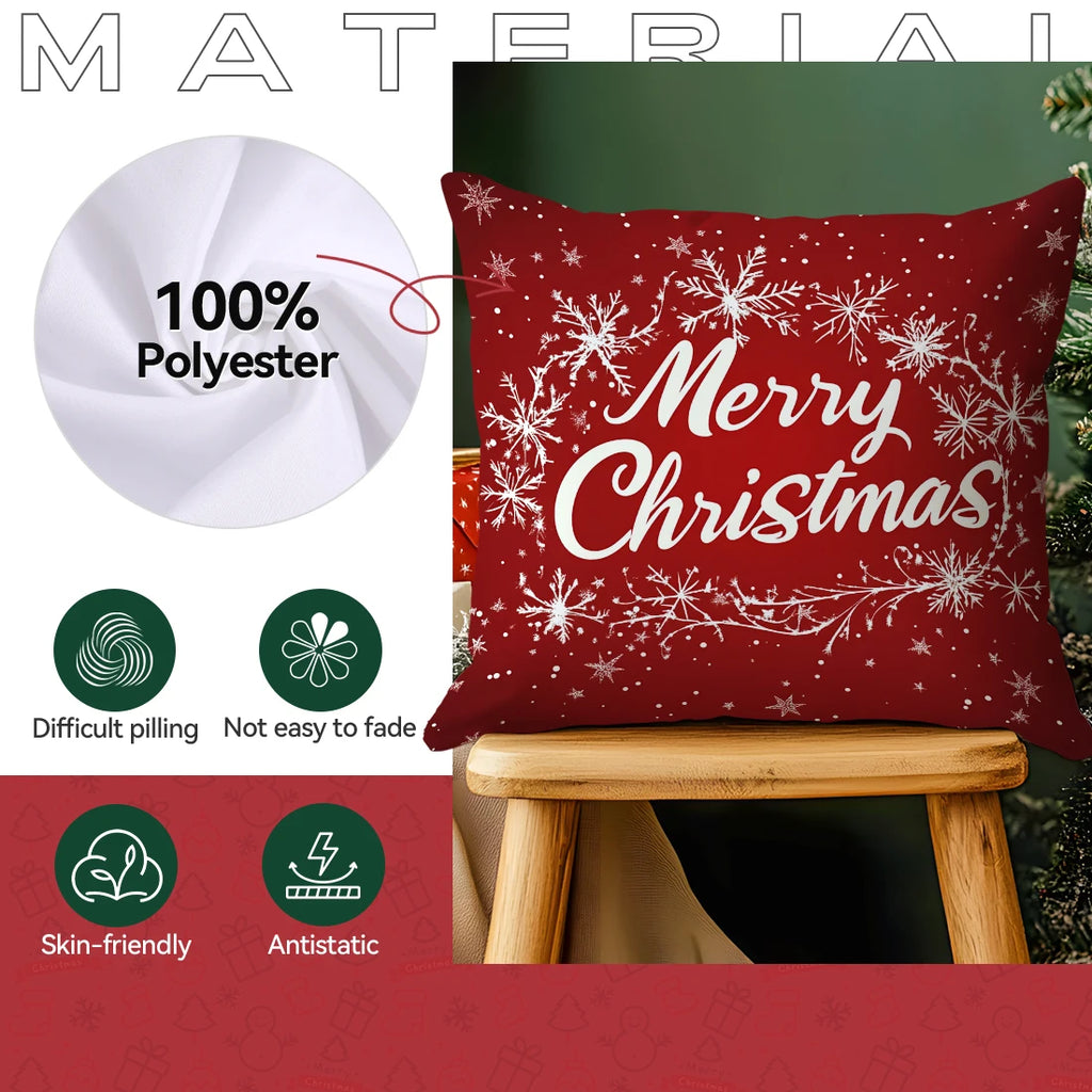 Christmas Snowflakes Cushions Pillowcase Polyester Cushion Cover Throw Pillow Sofa Decoration Pillowcover Home Decor
