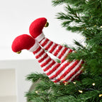 1 piece, Christmas elf figurine leg ornament, vase flower decoration, suitable for Christmas room and garden decoration.