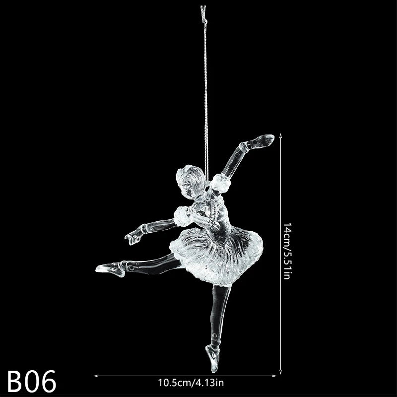 Christmas Crystal Ornaments Snowflake Christmas Tree Transparent Hanging Pendant Merry Christmas Party Decoration New Year 2024