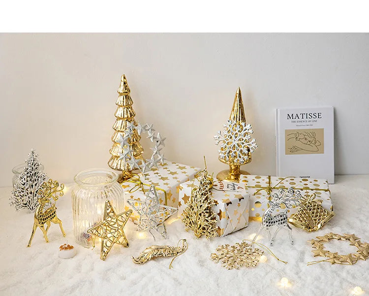 1pc Gold Silver Glitter Angel Ballerina Girl Pendants Merry Christmas Tree Decorations for Home Xmas Ornaments Hanging Pendant