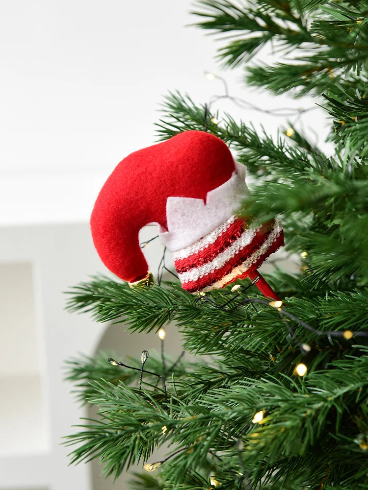 1 piece, Christmas elf figurine leg ornament, vase flower decoration, suitable for Christmas room and garden decoration.