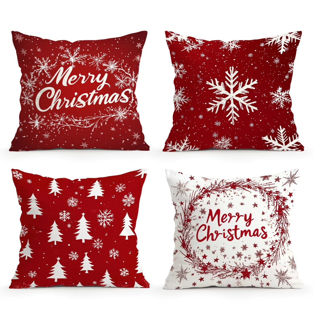 Christmas Snowflakes Cushions Pillowcase Polyester Cushion Cover Throw Pillow Sofa Decoration Pillowcover Home Decor