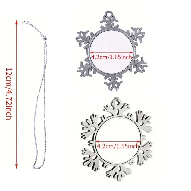Personalised Picture Snowflake Pendant - Christmas & Winter Theme Metal Pendant for Home Decor, Holiday Decorations,