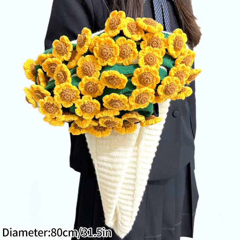 Rose Bouquet Blanket Crochet Sunflower Blanket Bouquet Handmade Blanket of Roses Sofa Blanket manta de rosas Manta De Ramo