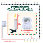 Christmas LED Candle String Light with Clips 8 Mode Remote Control Flameless Battery Operated Candle Light for Xmas Party Decor