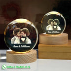 Custom Crystal Ball Photo LED Night Light Bedroom Office Decoration Gift Wedding Couple's Parents Pet Photos Souvenir Gifts