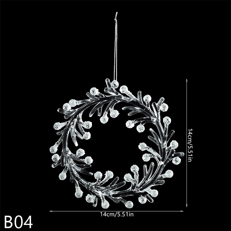 Christmas Crystal Ornaments Snowflake Christmas Tree Transparent Hanging Pendant Merry Christmas Party Decoration New Year 2024