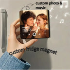 Customized Photo Music Fridge Magnet with Frame, Personalized Refrigerator Magnets, Best Christmas Gift For Girlfriend For Wife