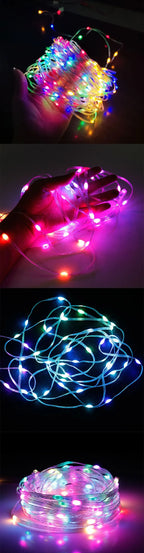 5M/10M/15M/20M RGBIC USB Sting Light Bluetooth APP DIY LED Fairy Lights Garland Decoration for Christmas Wedding Birthday Party