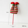 1 piece, Christmas elf figurine leg ornament, vase flower decoration, suitable for Christmas room and garden decoration.