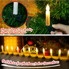 Christmas LED Candle String Light with Clips 8 Mode Remote Control Flameless Battery Operated Candle Light for Xmas Party Decor