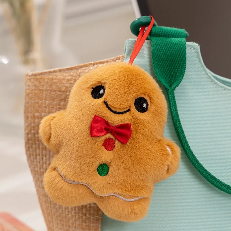 Christmas Series Gingerbread Plush Doll Key Pendant House Wreath Socks Glove Hat Snowman Tree Toy Christmas Tree Party Decor