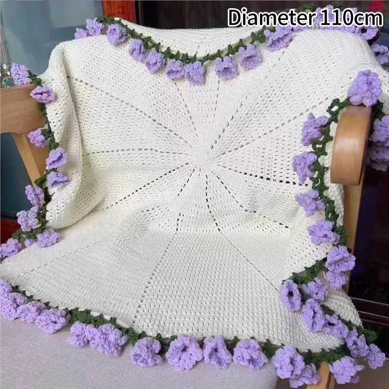 Rose Bouquet Blanket Crochet Sunflower Blanket Bouquet Handmade Blanket of Roses Sofa Blanket manta de rosas Manta De Ramo