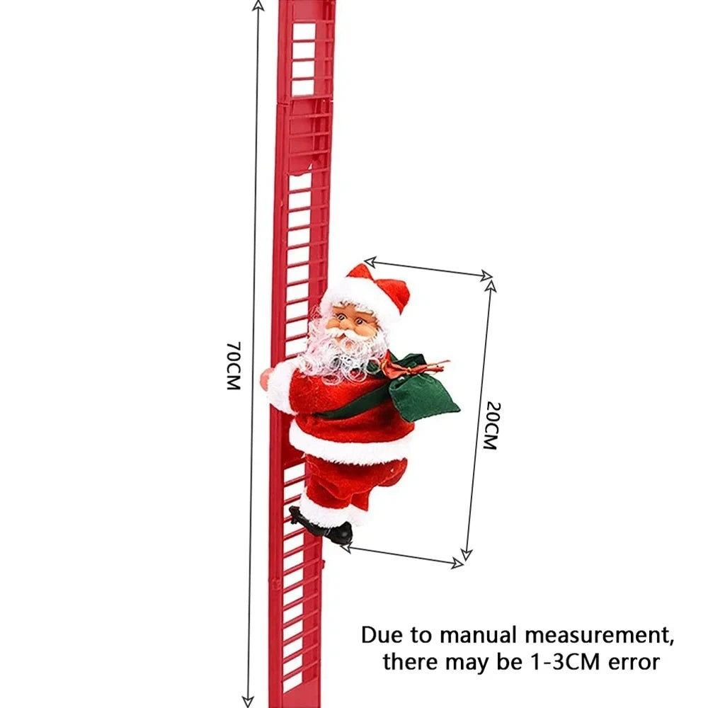 Electric Climbing Ladder Santa Claus Music Doll Christmas Ornament Decoration for Home Christmas Tree Hanging Decor NewYear Gift