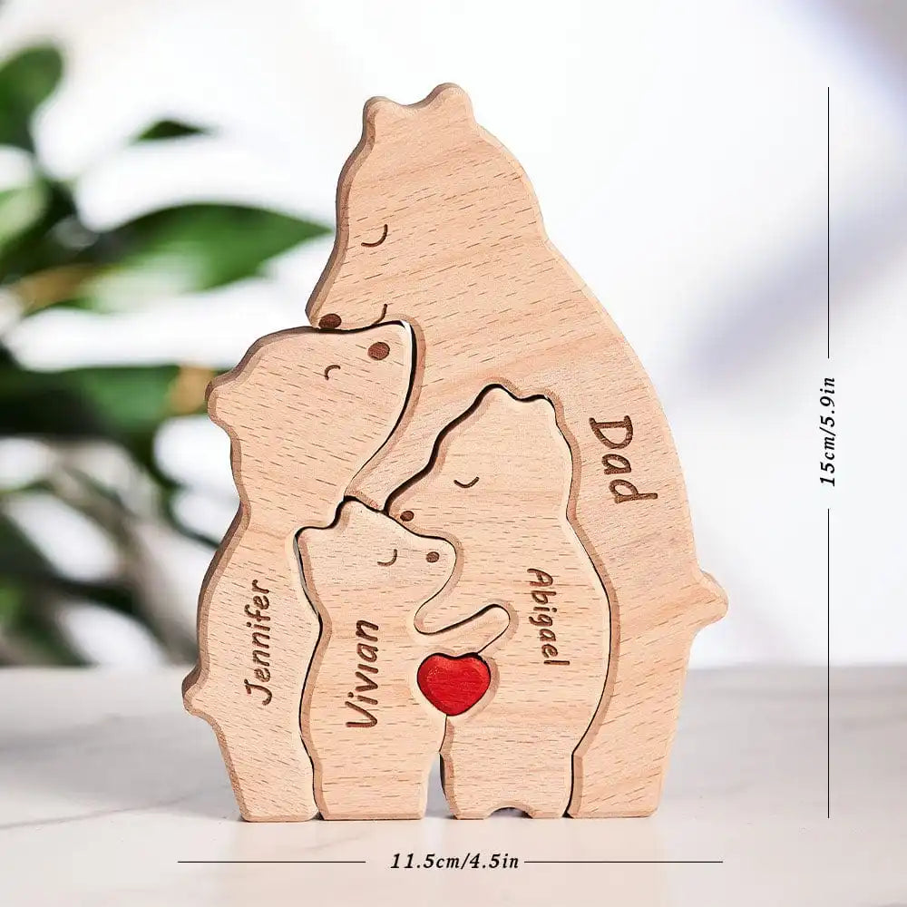Wooden Bear Home Art Puzzle Personalized Custom Birthday Gift Art Puzzle Home Decor Christmas Thanksgiving Mom Home Warm Gift