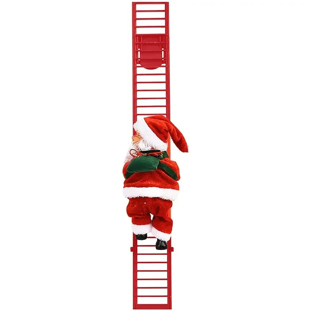 Electric Climbing Ladder Santa Claus Music Doll Christmas Ornament Decoration for Home Christmas Tree Hanging Decor NewYear Gift