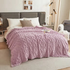 Fluffy Coral Velvet Blanket Flannel Plush Comfortable Thickened and Warm Soft Sofa Throw Blanket for Air-Conditioned Room Luxury