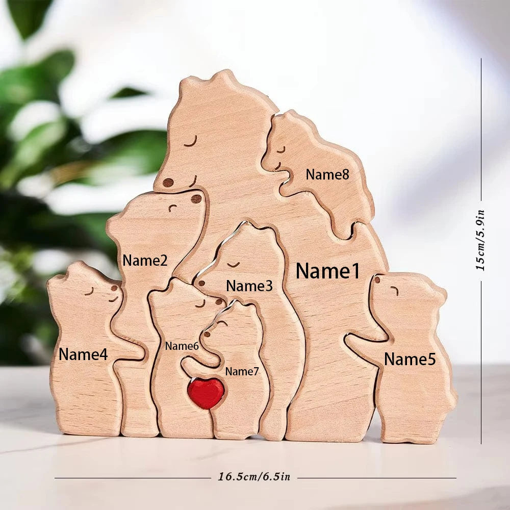 Wooden Bear Home Art Puzzle Personalized Custom Birthday Gift Art Puzzle Home Decor Christmas Thanksgiving Mom Home Warm Gift