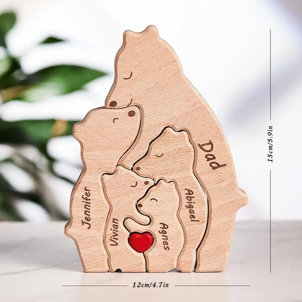 Wooden Bear Home Art Puzzle Personalized Custom Birthday Gift Art Puzzle Home Decor Christmas Thanksgiving Mom Home Warm Gift