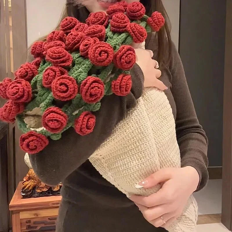Rose Bouquet Blanket Crochet Sunflower Blanket Bouquet Handmade Blanket of Roses Sofa Blanket manta de rosas Manta De Ramo