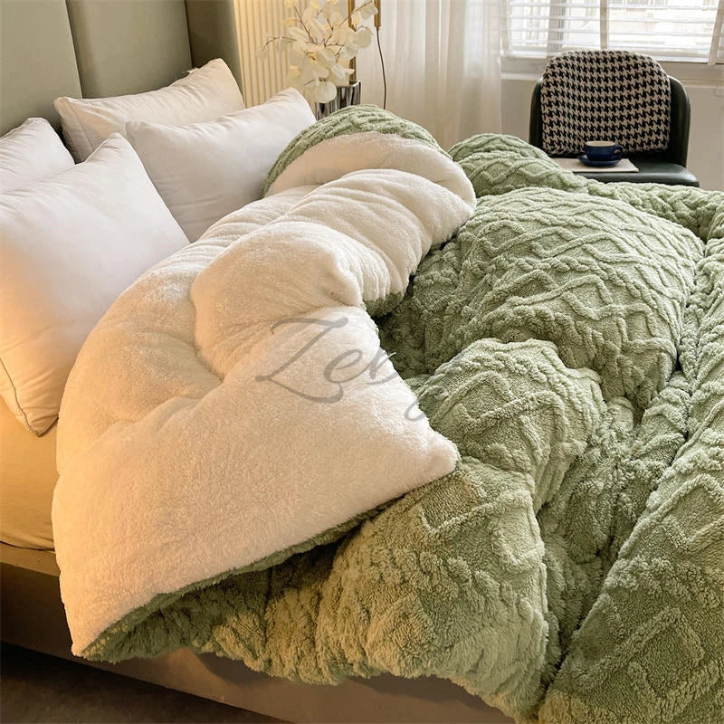 New Super Thick Winter Warm Blanket for Bed Artificial Lamb Cashmere Weighted Blankets Soft Comfortable Warmth Quilt Comforter