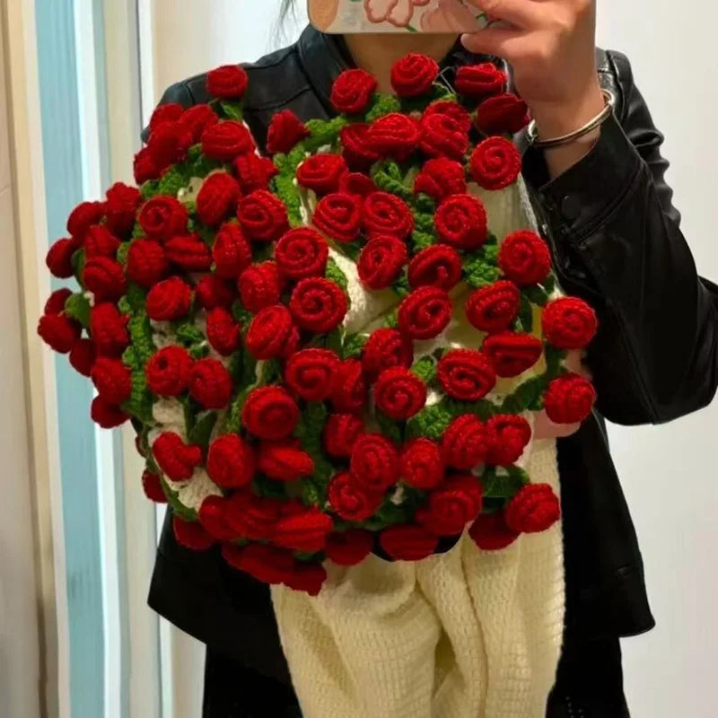 Rose Bouquet Blanket Crochet Sunflower Blanket Bouquet Handmade Blanket of Roses Sofa Blanket manta de rosas Manta De Ramo