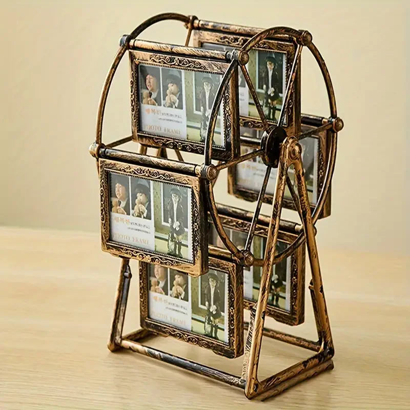 Creative Rotatable FerrisWheel PhotoFrame4-inch Photo FrameBirthday Gift Photo Display ShelfFor HomeRoomLiving RoomOffice Decor