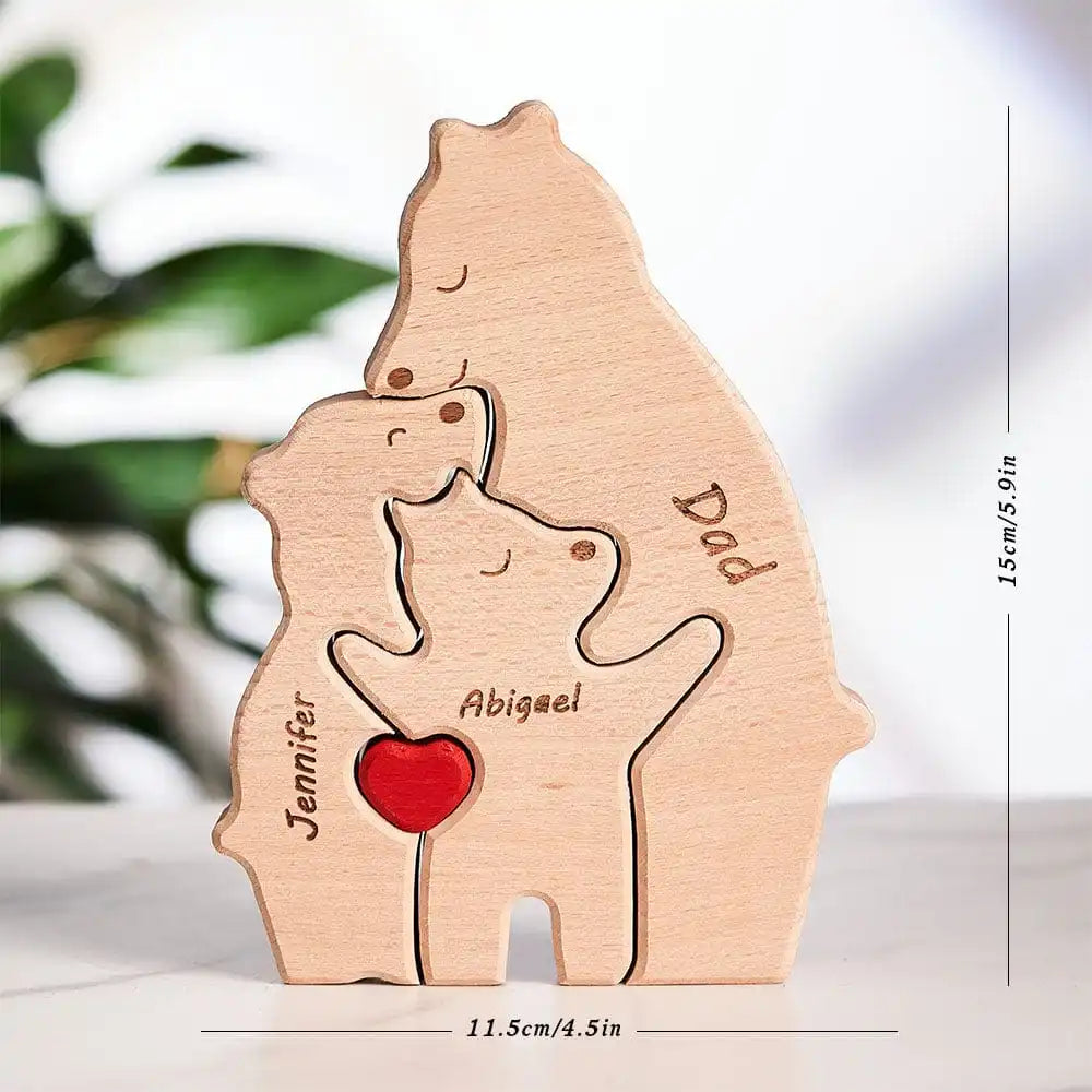 Wooden Bear Home Art Puzzle Personalized Custom Birthday Gift Art Puzzle Home Decor Christmas Thanksgiving Mom Home Warm Gift