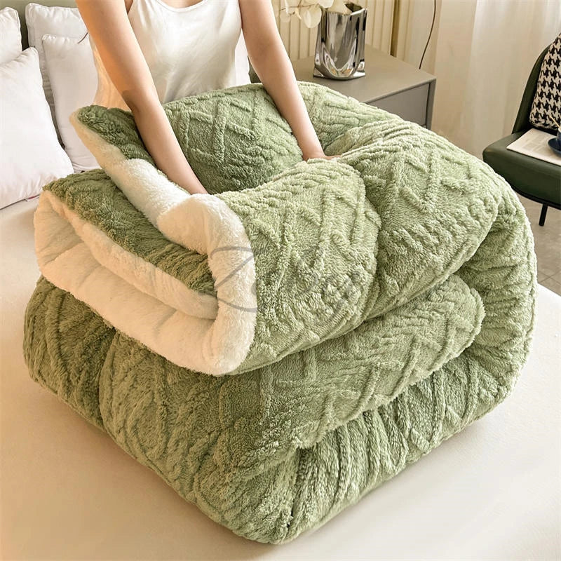 New Super Thick Winter Warm Blanket for Bed Artificial Lamb Cashmere Weighted Blankets Soft Comfortable Warmth Quilt Comforter