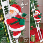 Electric Climbing Ladder Santa Claus Music Doll Christmas Ornament Decoration for Home Christmas Tree Hanging Decor NewYear Gift