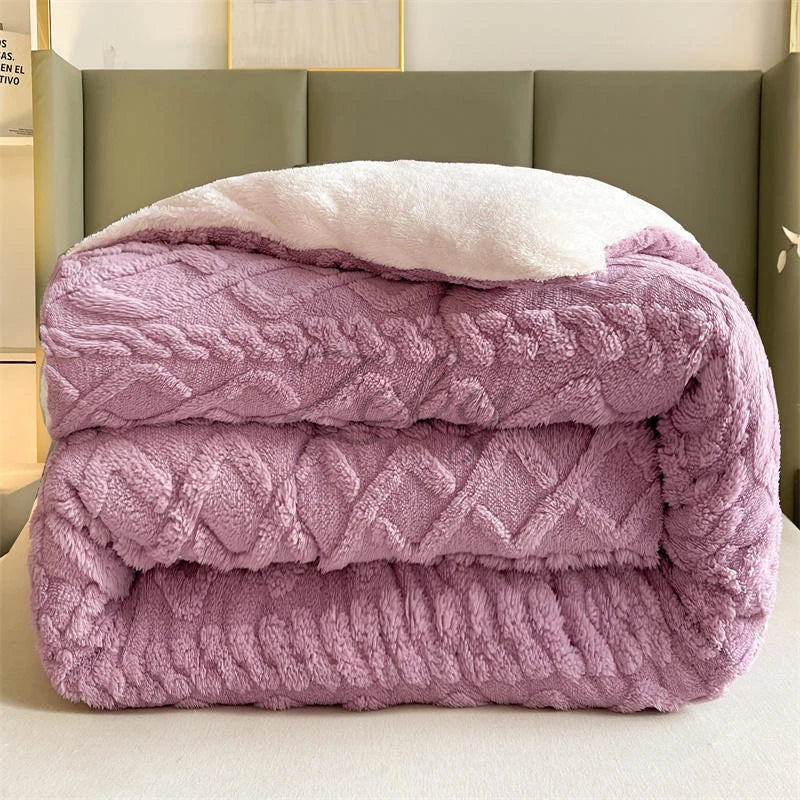 New Super Thick Winter Warm Blanket for Bed Artificial Lamb Cashmere Weighted Blankets Soft Comfortable Warmth Quilt Comforter