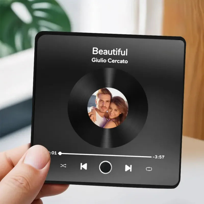 Customized Photo Music Fridge Magnet with Frame, Personalized Refrigerator Magnets, Best Christmas Gift For Girlfriend For Wife