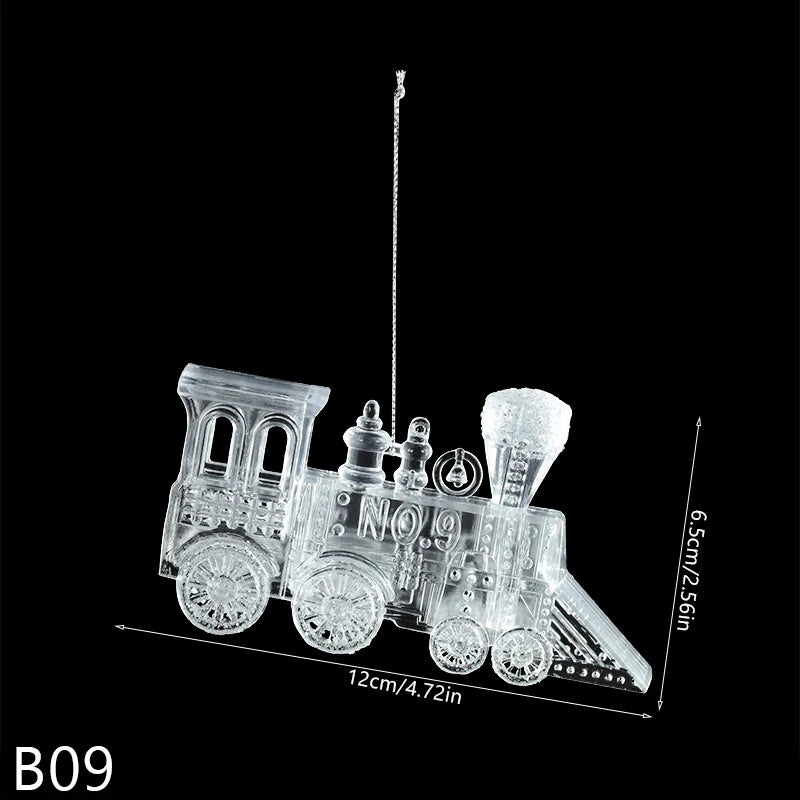 Christmas Crystal Ornaments Snowflake Christmas Tree Transparent Hanging Pendant Merry Christmas Party Decoration New Year 2024